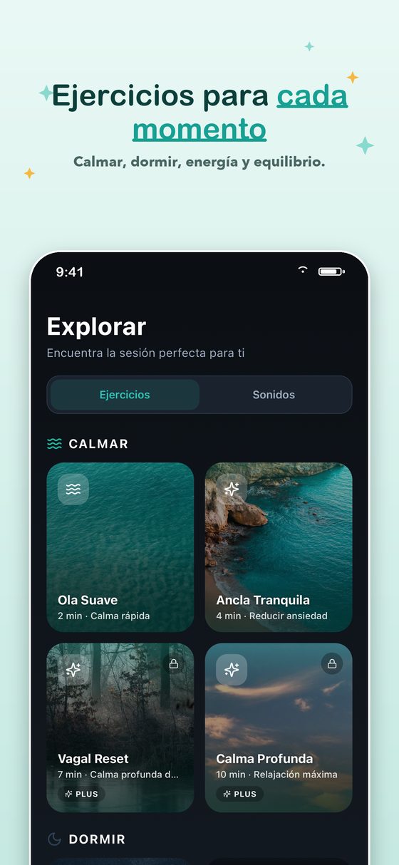 Ejercicios para calmar, dormir, energía y equilibrio
