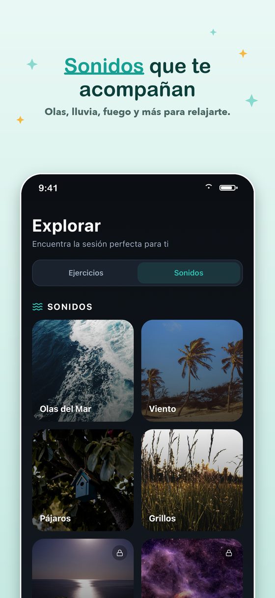 Sonidos relajantes: olas, viento, pájaros y más